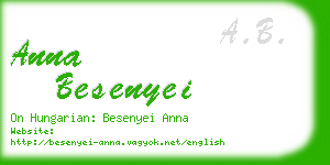 anna besenyei business card